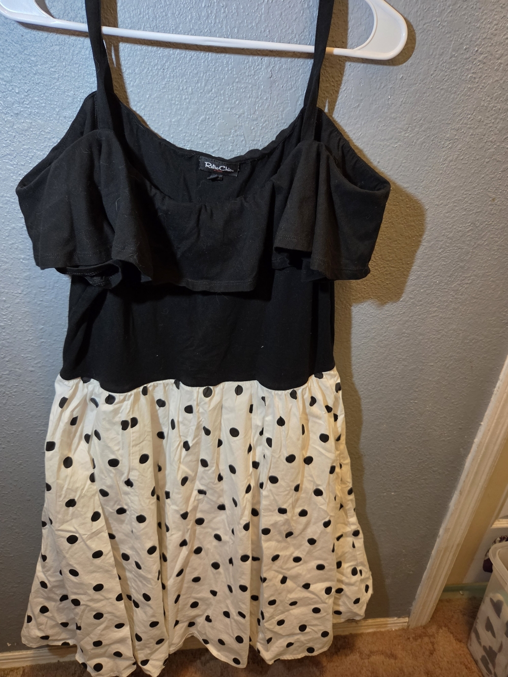 Retro Chic Black & White Polka Midi Dress